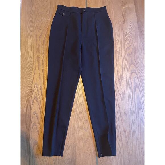Ralph Lauren Collection Wool Pants Crepe Gabardine Trousers Slim Black Runway 8 - Picture 10 of 14